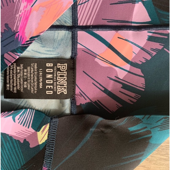 Victoria's Secret Pink Ultimate High Waist Bonded Mesh Legging, floral Size L - Picture 2 of 6